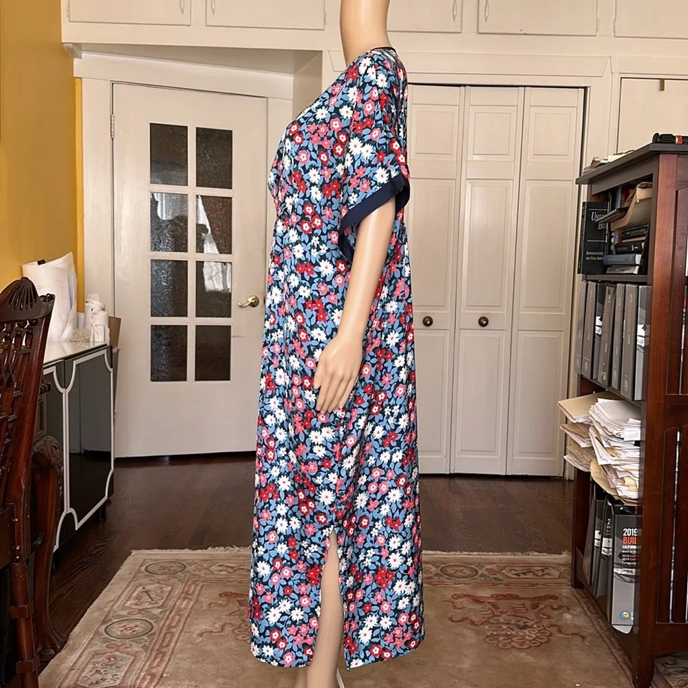 Kate Spade Daisy Shadows Caftan Dress in Blue Oversized Size M